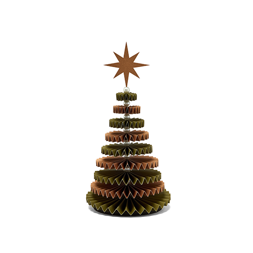 Green and pink stackable table-top Christmas tree home decoration